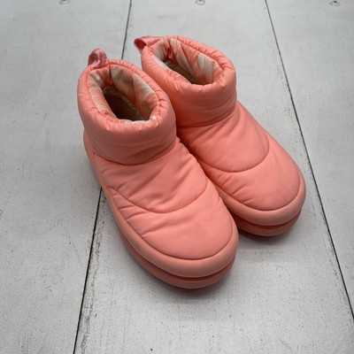 UGG Boots Womens Size 6 Pink Puffer Ankle Slip On Winter Cozy Booties SN1132017