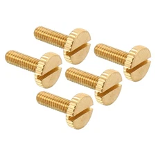 5pcs M4x12.5mm Knurled Thumb Screws Flat Tip Brass Bolts Grip Knobs Fasteners