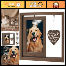 Pet Memorial Gifts - 4x6 Rotating Wooden Frame for Dog Loss, Sympathy Remembranc