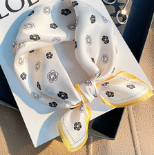 100 Silk Mulberry Shawl Bandana flower Print 53X53cm Scarf Neckerchief wrap new