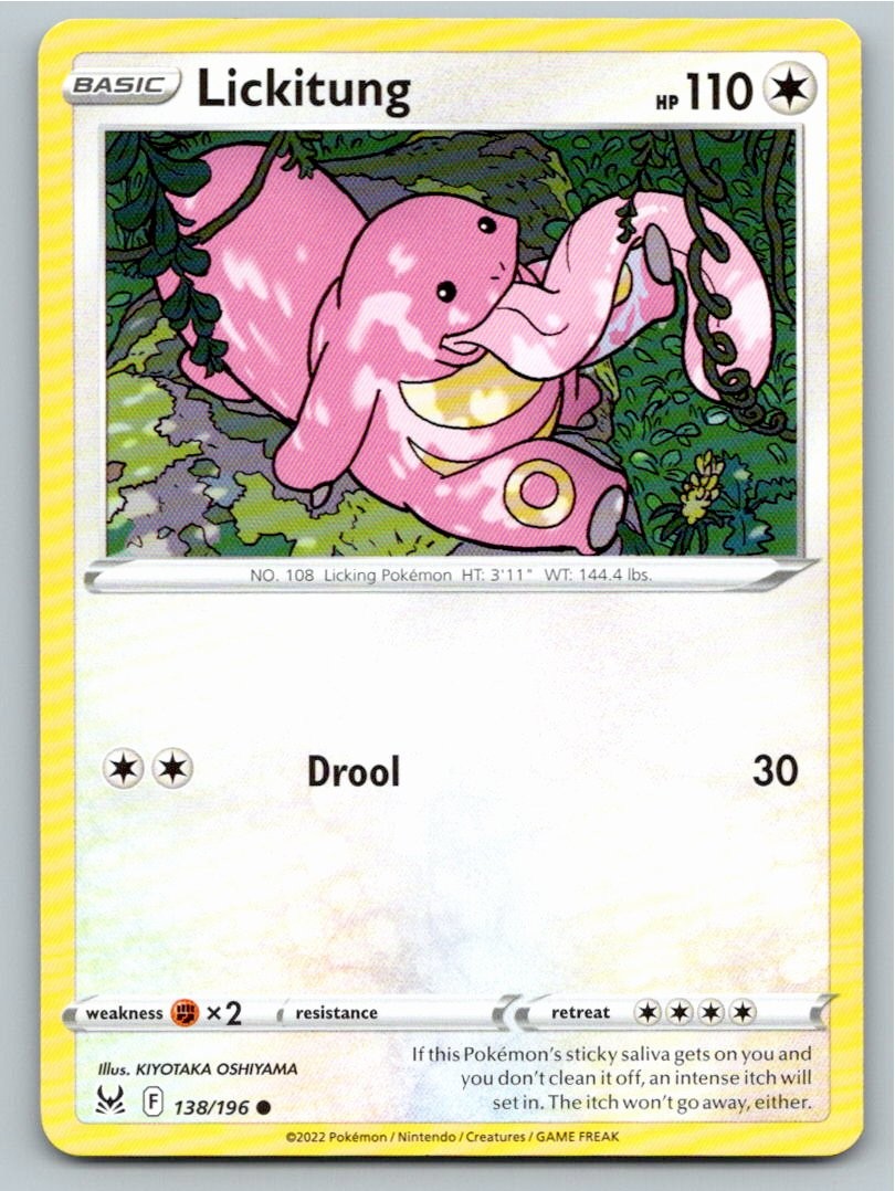 2022 POKEMON LICKITUNG LOST ORIGIN 138/196 COMMON NM B381 FREE S&H