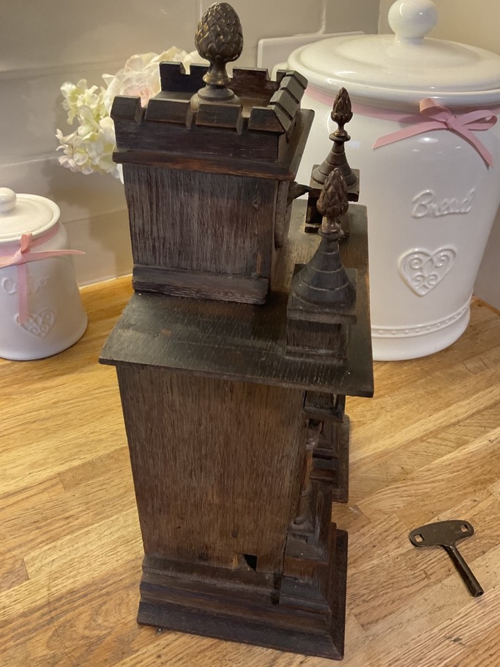 Antique German Black-forest Floating Balance Castle Turret Cuckoo ...