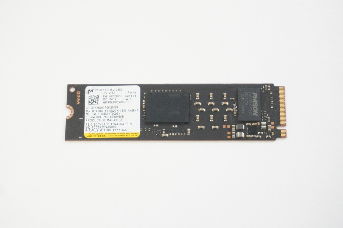 MTFDKBA1T0QGN Micron Micron 1TB 2500 PCIe Gen4x4 M.2 2280 NVMe SSD