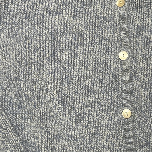 Vtg LL Bean Cardigan Sweater Blue Cotton Thick Knit Button Fisherman Classic L - Picture 3 of 10