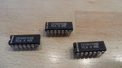 3x IC ICs  HCT08  CD74HCT08E RCA H 445     14 Pin  102