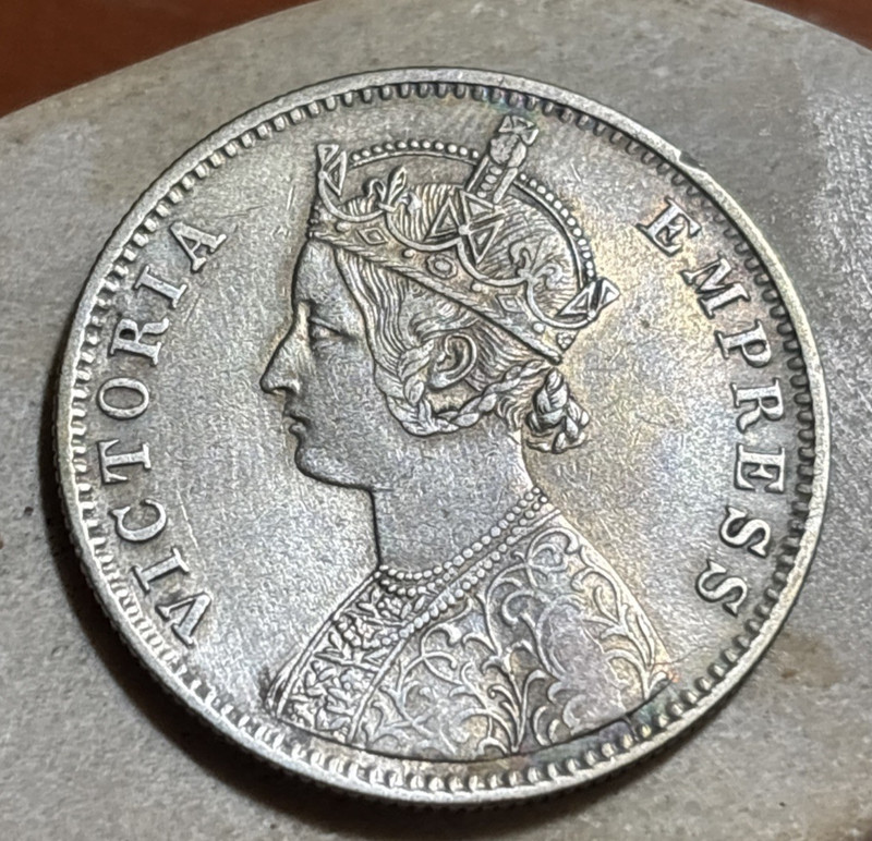 Indian States Alwar 1 Rupee 1891 Silver QUEEN VICTORIA
