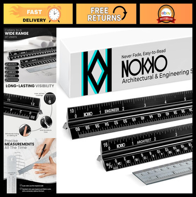 12'' Architectural & Engineering Scale Ruler Set - Drafting Tools for Architects,