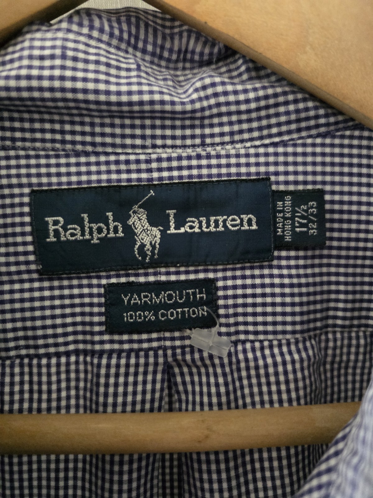 Ralph Lauren Yarmouth Men's Purple & White Check Long-Sleeve Shirt Size UK XL image 4