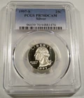 1997-S SILVER PCGS PR70DCAM WASHINGTON QUARTER LINES ON HOLDER 25c PR 70 DEEPCAM