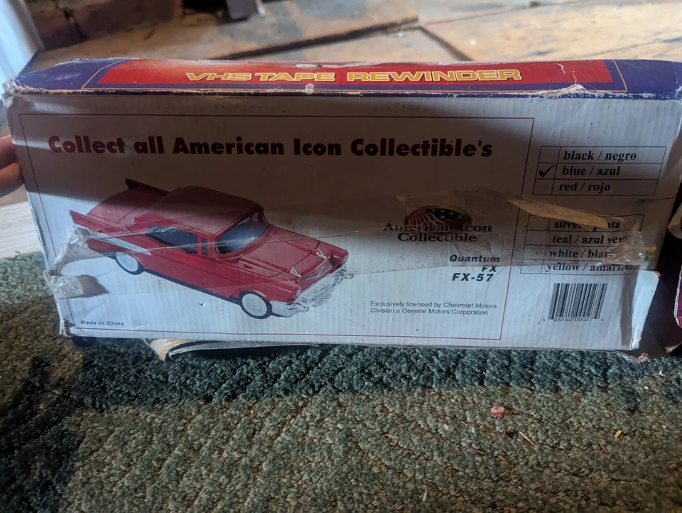 1957 Red Chevy VHS Video Cassette Rebobinador 1980 Oficialmente Chevy Licenciado FUNCIONA - Imagem 3 de 3