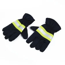 2x Black Firefighting Gloves Fire Proof Heat-resistant Non-Slip Anti-fire Glove
