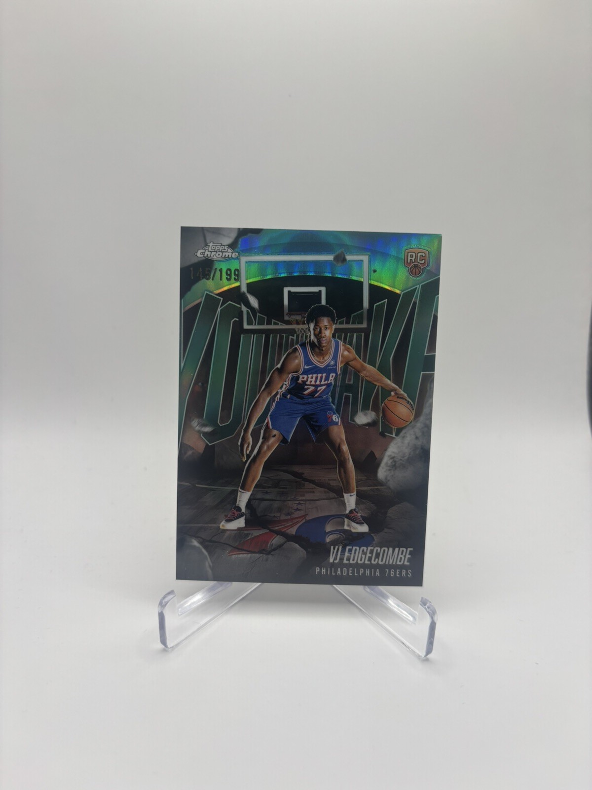 2025 Topps Chrome VJ Edgecombe RC Aqua Refractor Youthquake 76ers /199