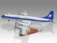 Lockheed Electra L-188 Nordair Desk Wood Airplane New Model Small Scale 1/100