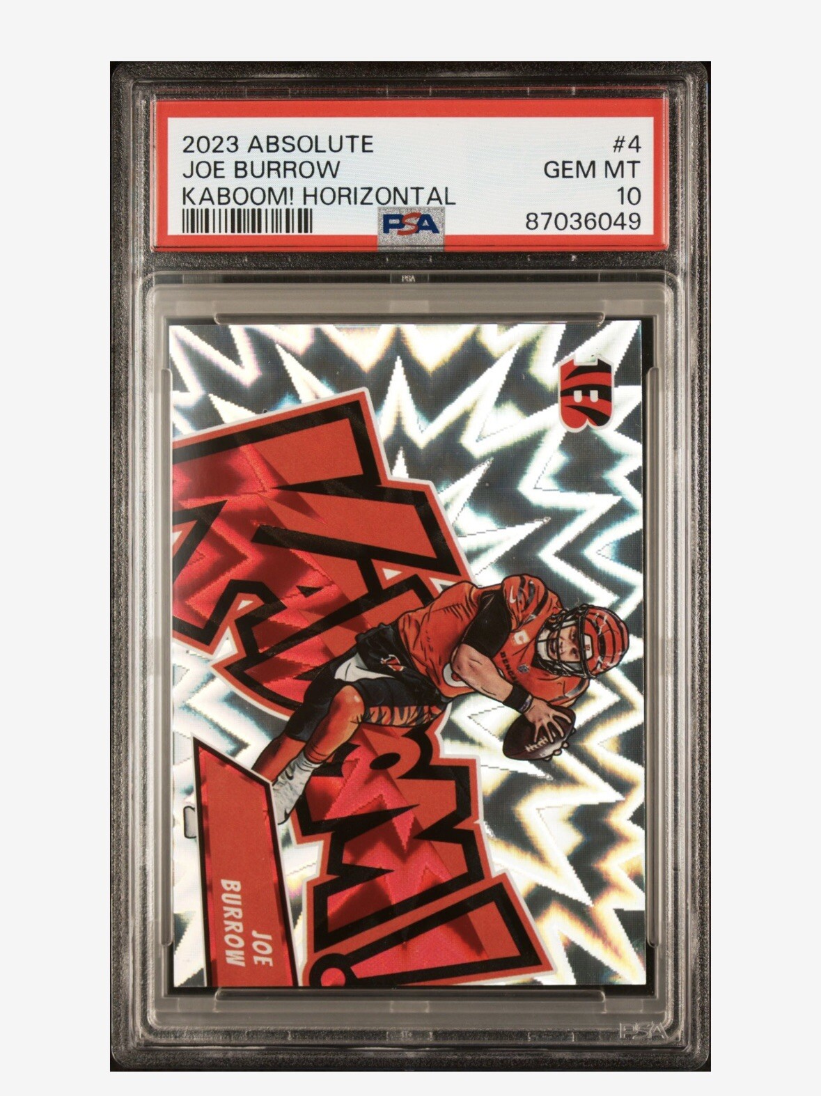 2023 Panini Absolute Kaboom! #4 Joe Burrow Horizontal PSA 10 Gem Mint