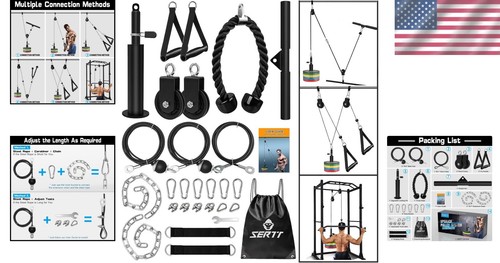 Fitness Pulley Cable System for Effective LAT, Biceps & Tricep Workouts Anywhere - Picture 2 of 9