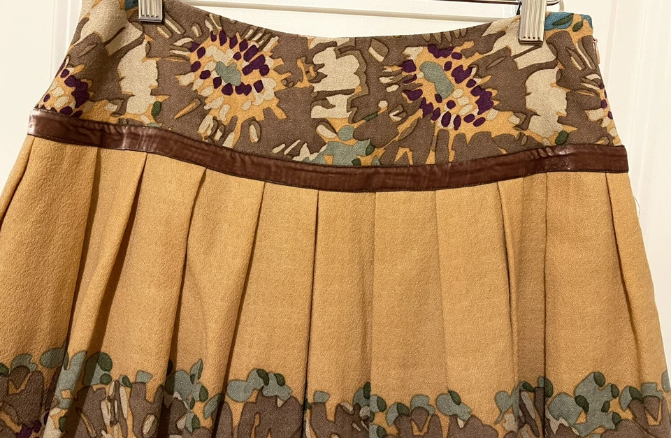 Tracy Reese Floral Full A-line Wool / Lace Detail Skirt ~Sz 4~ONE OF A KIND~ - Image 3 of 4