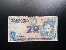 Tanzania 20 Shillings 1978 ND Banknote Old Circulated Bank Bill P-7b