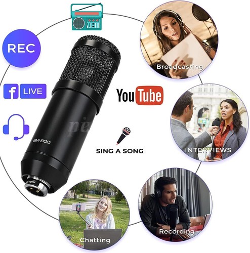Condenser Microphone Studio Recording Professional Live Sound Card Kit Bluetooth - Picture 10 of 21