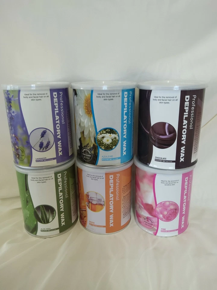 Soft Wax 800g X 2 (Aloe Vera, Azulene, Chocolate, Honey, Lavender & Pink)