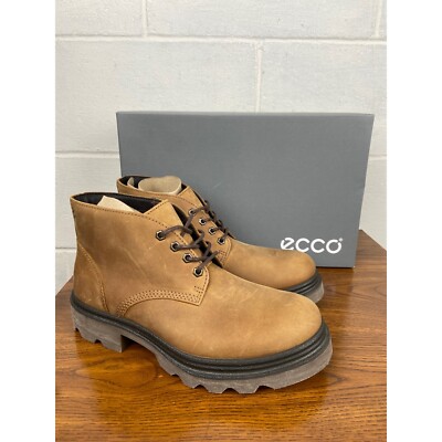ECCO Grainer M Chukka Boots Camel Leather Ankle Lace Up Comfort EU 40 US 6-6.5