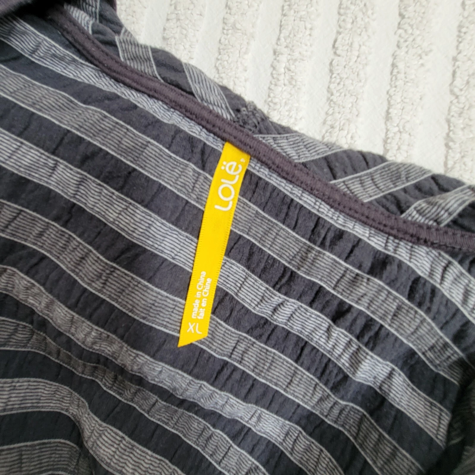 lole striped crinkle lightweight hoodie