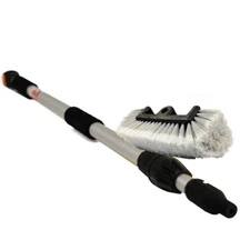 Car Truck 12" Heavy-Duty Tri-Angle Wash Brush with Flow-Thru 68" Extension Pole
