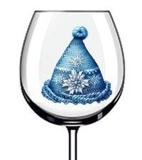 12x Christmas Santa Hat Colourful Wine Glass Bottle Vinyl Sticker Decals a1560