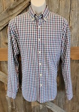 Mens J. Crew Sunwashed Oxford Long Sleeve Plaid Button Up Shirt Size M med - EUC