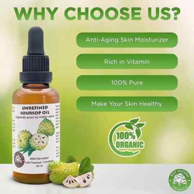 Virgin Soursop Graviola Guanabana Oil (organic, undiluted, unrefined) (1oz)