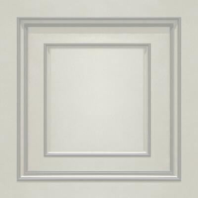Belgravia Amara Wood Panel Textured 3D Effect Vinyl Wallpaper White/Silver 7388