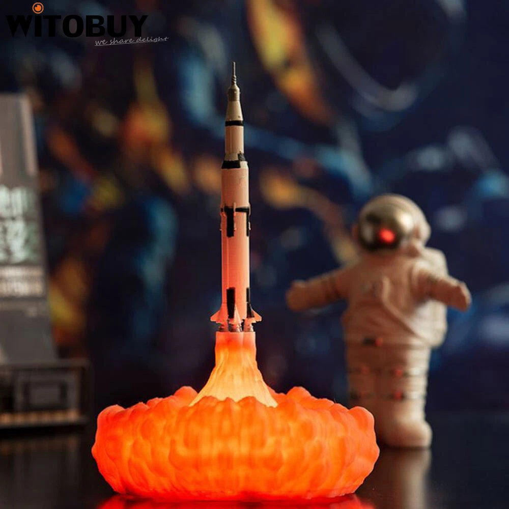 Space rocket night sale light