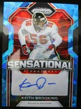 Keith Brooking 2020 Panini Prizm Autograph Sensational Signatures Blue Auto /35