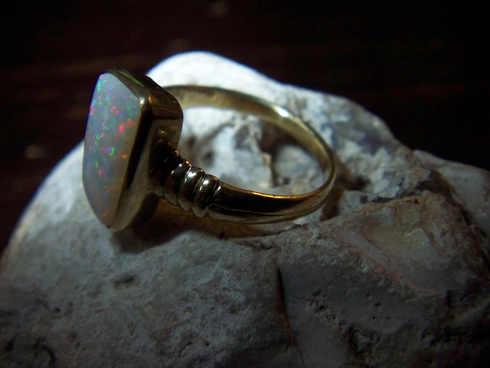 Extravagant goldsmiths ring solid opal full opal … - image 5