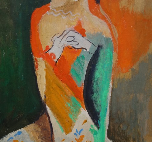 Rare unique Cubist painting, Portrait, signed & stamped - Picture 6 of 8