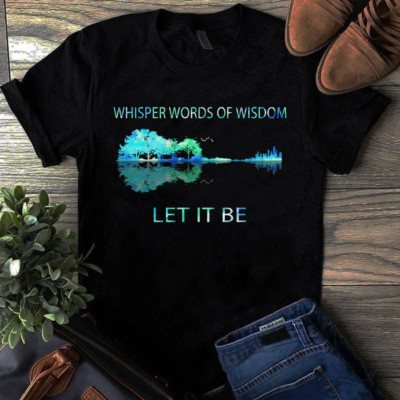 Whisper Words of Wisdom Let It Be Guitar Tree Tshirt