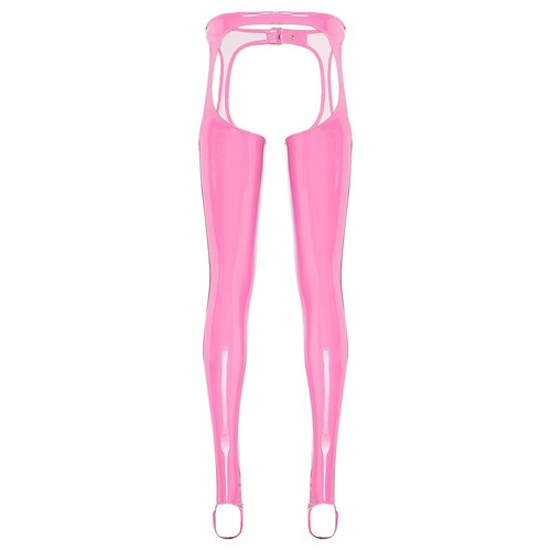 Womens Chaps Party Leggings Hollow Out Stirrup Pants Metallic Trousers Stylish - Picture 29 of 47