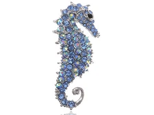 Multi Color Sea Seahorse Rhinestones Animal Horse Brooch Pin Party Gift Jewelry