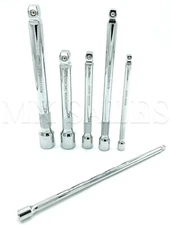6PC Drive Car Wobble Socket Extension Bar Hand Tool Set Kit Box 1/4" 3/8" 1/2"