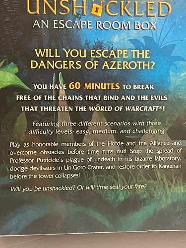 World of Warcraft Unshackled An Escape Room Box WOW Brand NEW Sealed - Picture 5 of 7