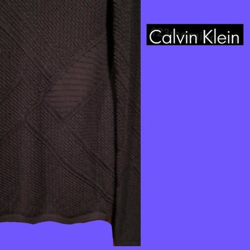 Calvin Klein NEW Geometric Crochet-Mesh Semi-Sheer Sweater Top M - Picture 3 of 12