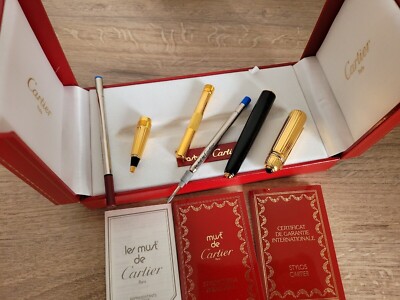 Cartier Pasha Pen Limited Edition Black & Gold with Box & Papers