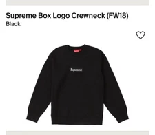 Supreme Box Logo Crewneck FW18 Black SMALL New AUTHENTIC BOGO DS SHIPS ASAP Nike