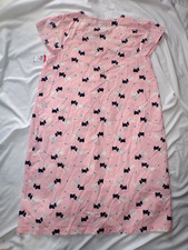Vintage Women's Grandmacore Robe Housecoat Med. Summer Pink Scottie Dog NWT