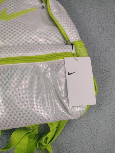 Nike JUST DO DO IT Girls Mini Backpack (Neon Green /White ) 2 Pockets 2 Zips - Picture 2 of 7