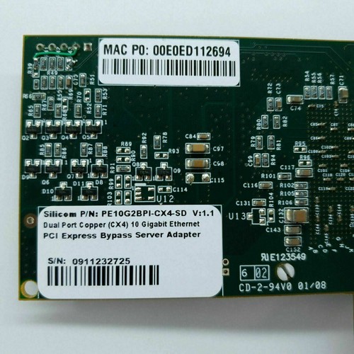 Adaptador de servidor Silicom PE10G2BPI-CX4-SD doble puerto cobre CX4 10 Gigabit Ethernet - Imagen 3 de 12