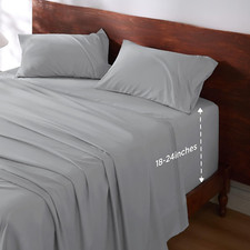 Bedsure Deep Pocket Queen Sheets Set - Fits Mattresses Up to 24" Thick, 4...