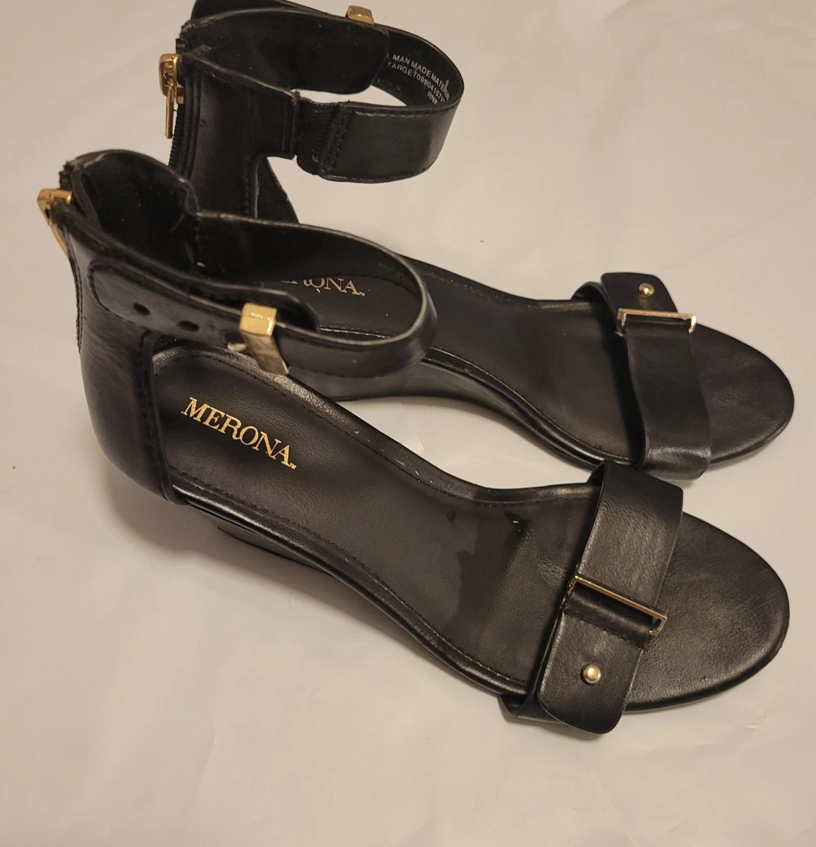 Sandales Merona à Talon Compensé - Look Vernis Rouge - Occasion - Taille 10 US