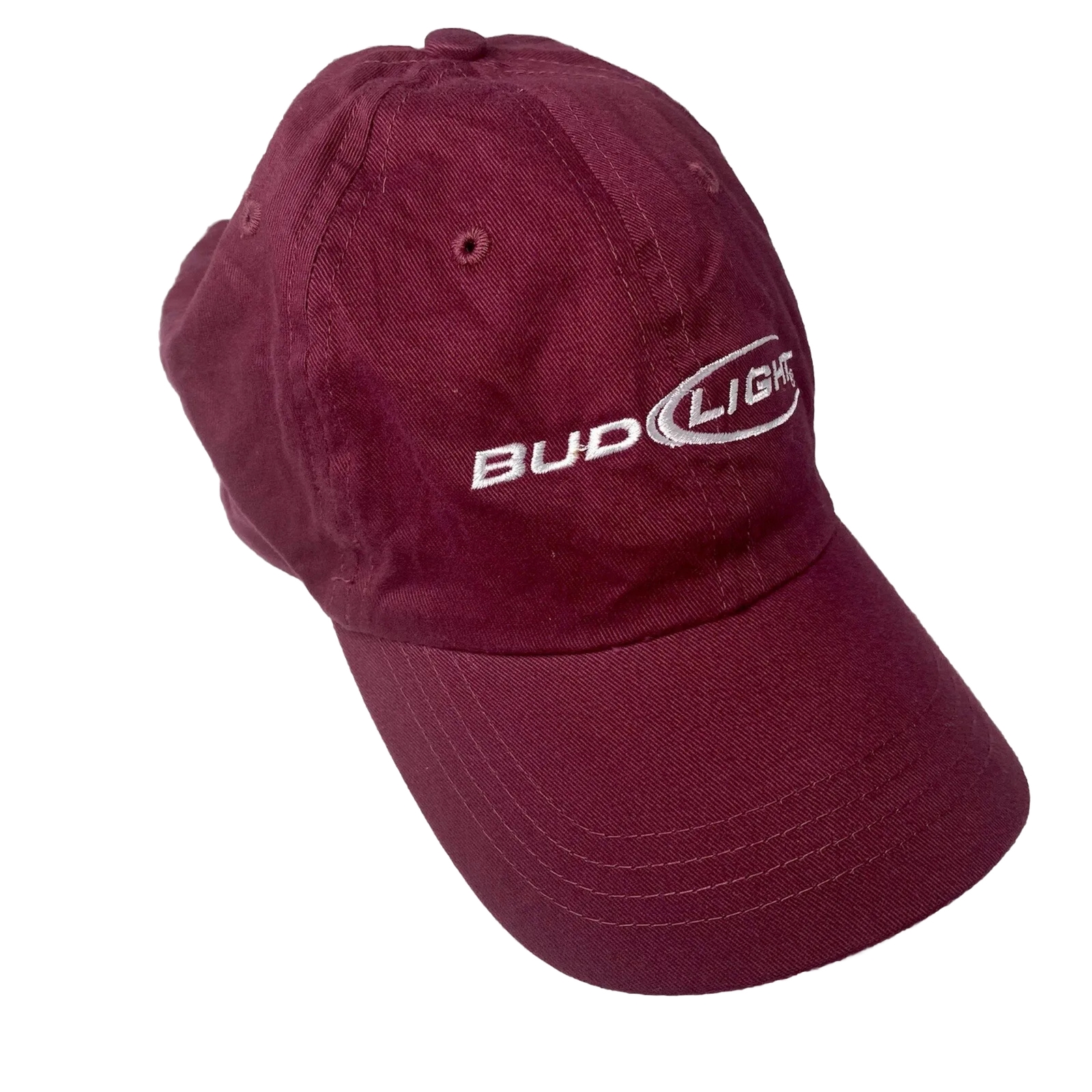 NWOT Bud Light Maroon Baseball Hat - One Size; Adjustable; Cap; Burgundy; Beer