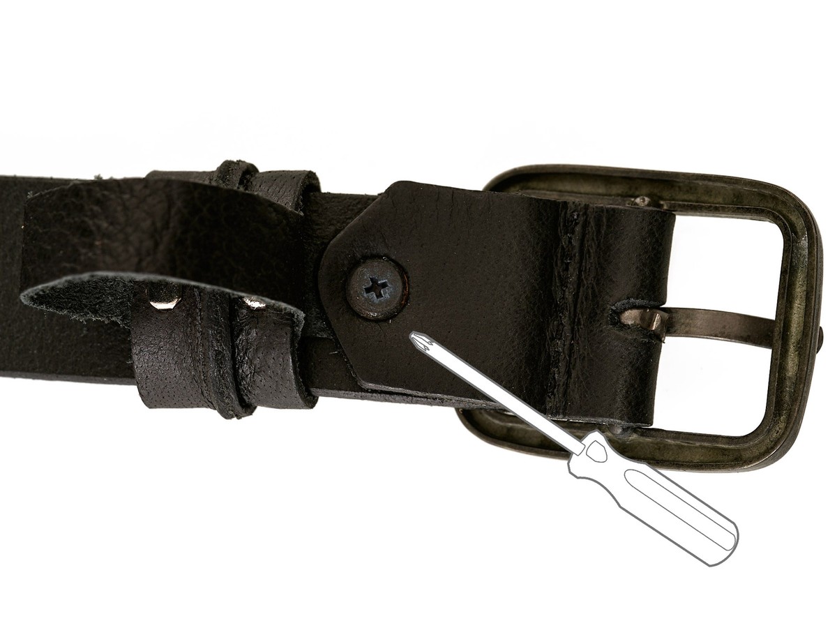 Diesel Cintura In Pelle Nera Uomo In Black