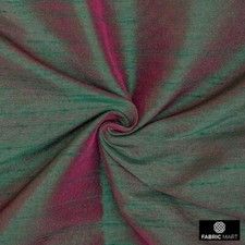 Green And Fuchsia Faux Silk Fabric By The Yard, 42 inch width Green Silk Fabric